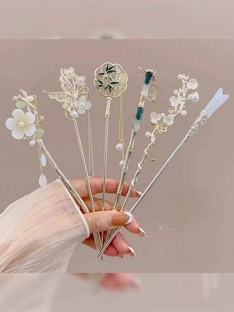 Chinese Ancient Style Tassel Han Chinese Clothing Hairpin Hairpin Fairy Flower
