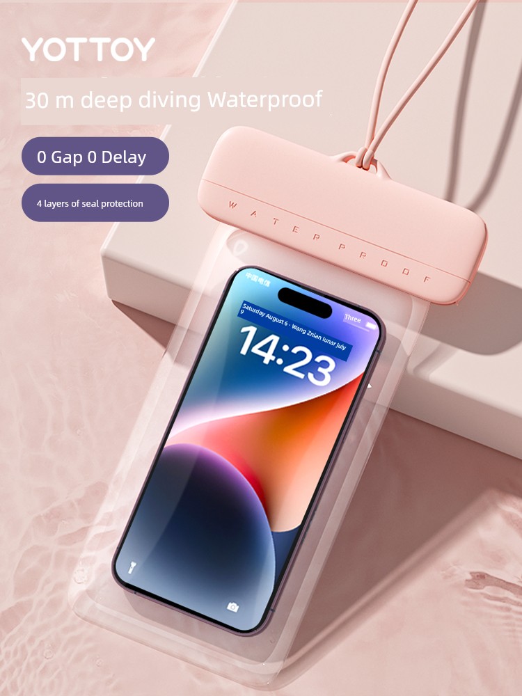 Seaside Shooting Drifting Transparent Lanyard Mobile Phone Waterproof Bag