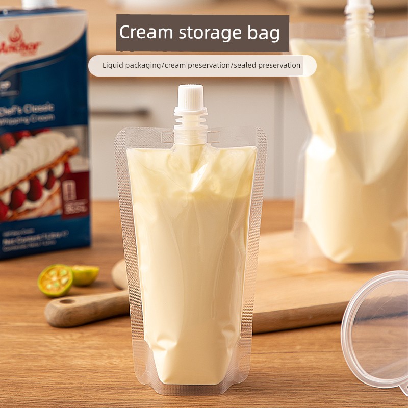 Whipping Cream Packing Bags Liquid Soybean Milk Ziplock Bag 250 ML500 Disposable Storage Refrigeration Envelope Bag For Home