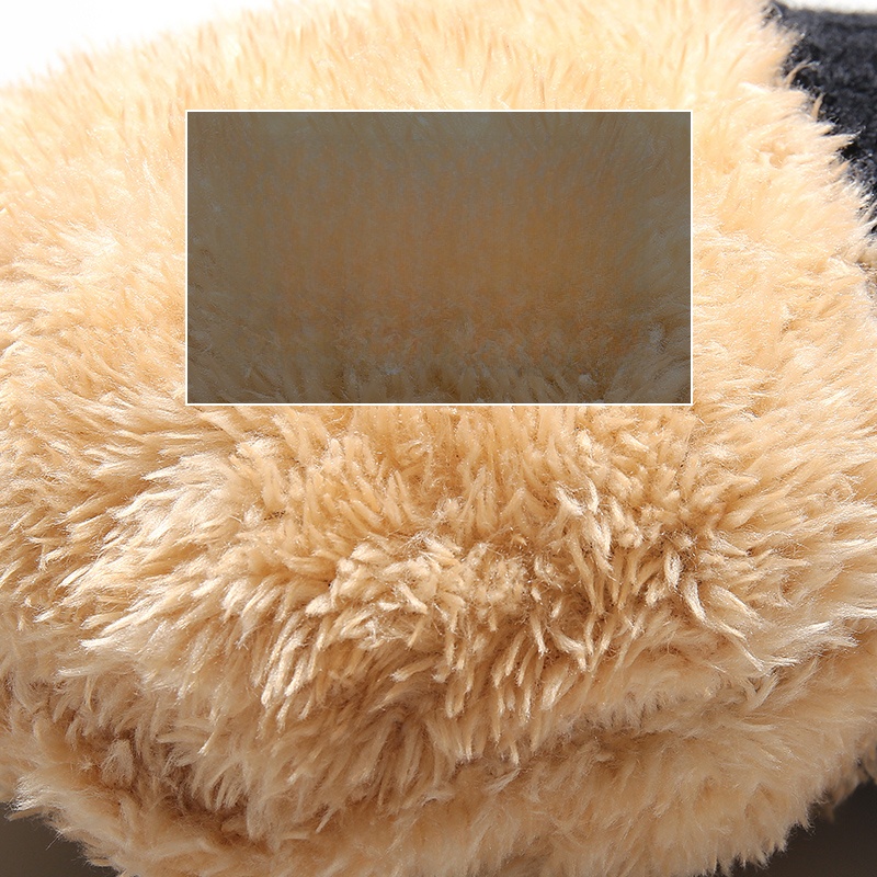 Men's Double-Layer Thickened Cold Protection Wool Full Finger Touch Screen Gloves