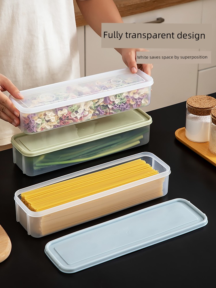Noodles Storage Box Rectangular Refrigerator Kitchen Food Grade Sealed Crisper with Lid Multi-Grain Noodles Pasta Box