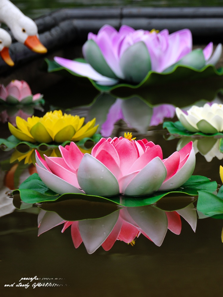 Balcony Small Fish Pond Decorative Landscaping Decoration Artificial Flower