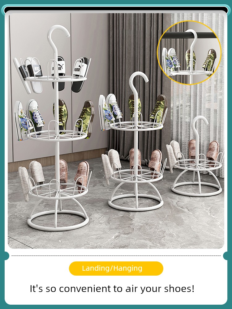 Multifunctional Balcony Shoe Rack Outdoor Hanging Multi-Layer Simple Drying Shoes Handy Gadget For Home Slippers Rotate Wall-Mounted Shelf