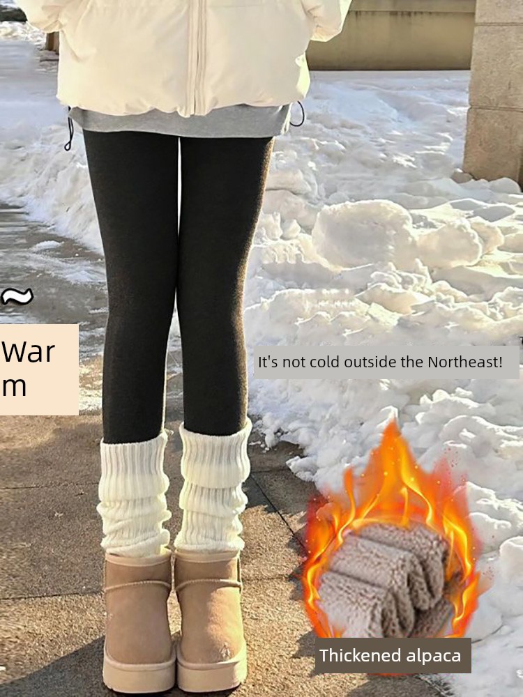 2025 New Arrival Black plus Velvet Thick Leggings Women's Autumn and Winter Slim Looking Yoga Shark Pants Heattech Outerwear Cotton Pants