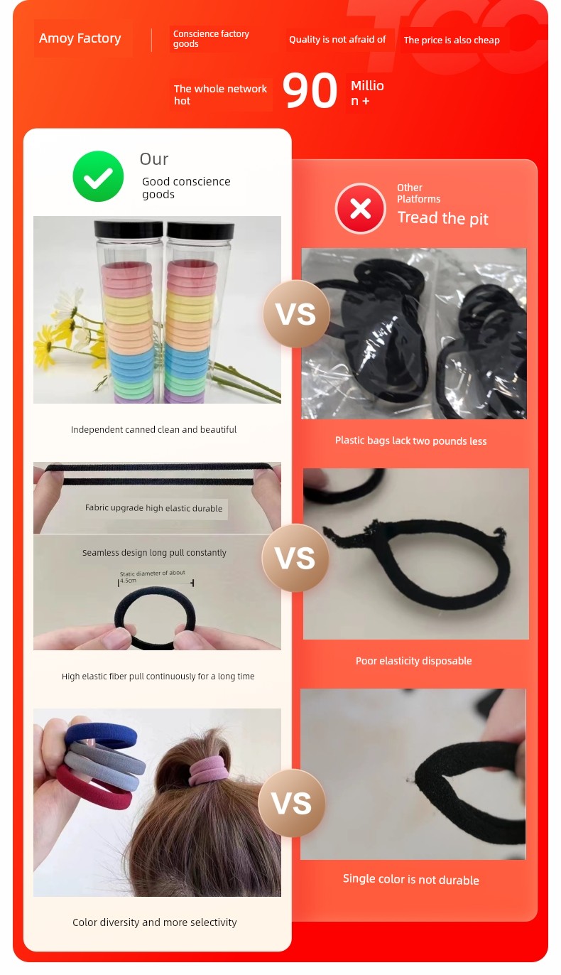 Durable Seamless Rubber Hair Bands - Best Seller
