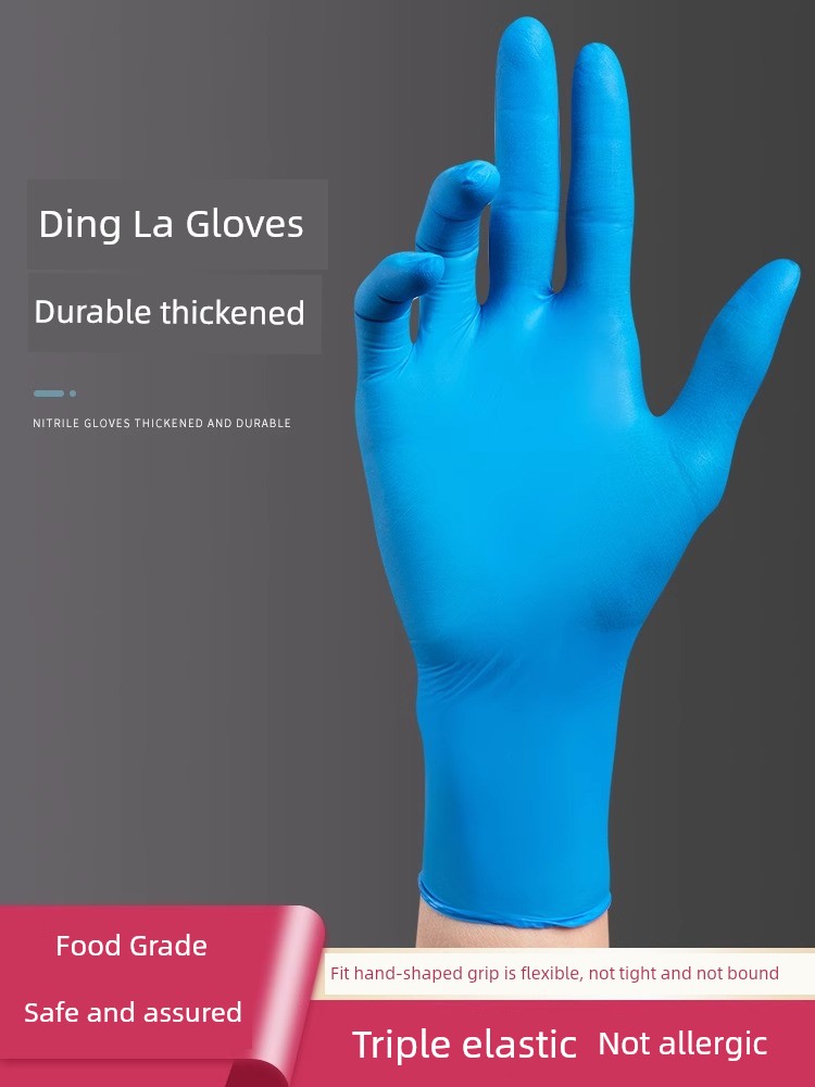 Jujiajia Disposable Latex Gloves Kitchen Food Grade Thickened Nitrile PVC Rubber Waterproof Dishwashing Special Cover