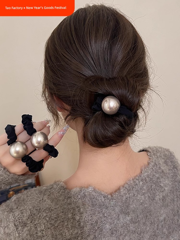 INS Hair Tie Retro Elegant High Elastic Pearl