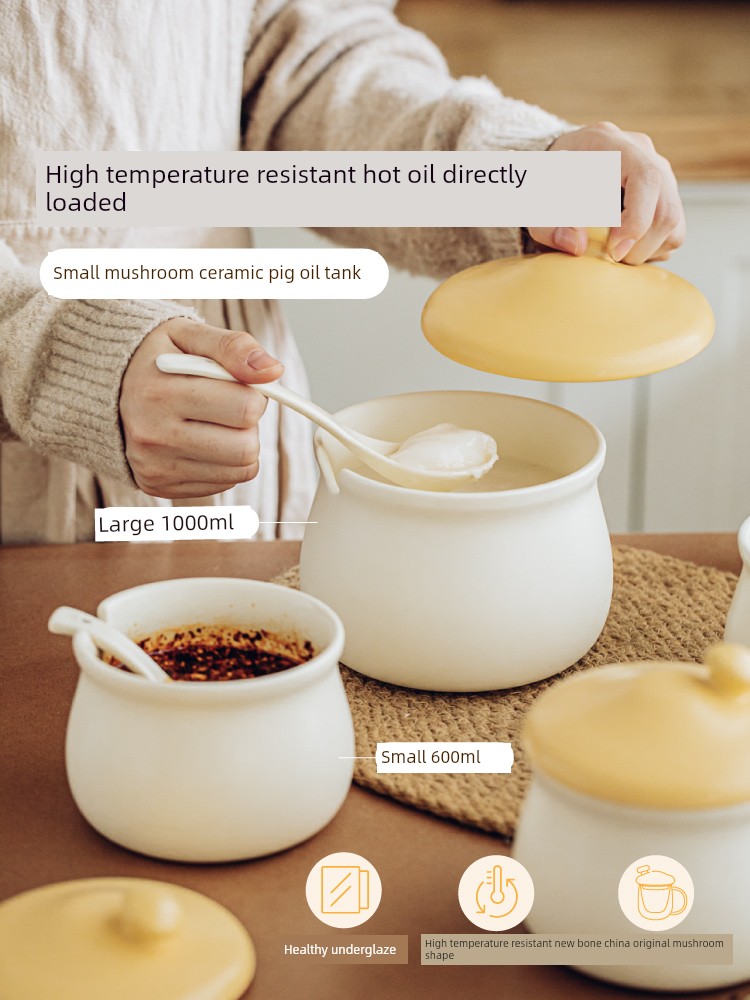 Food Grade Lard Jar for High Temperature Resistant Ceramics