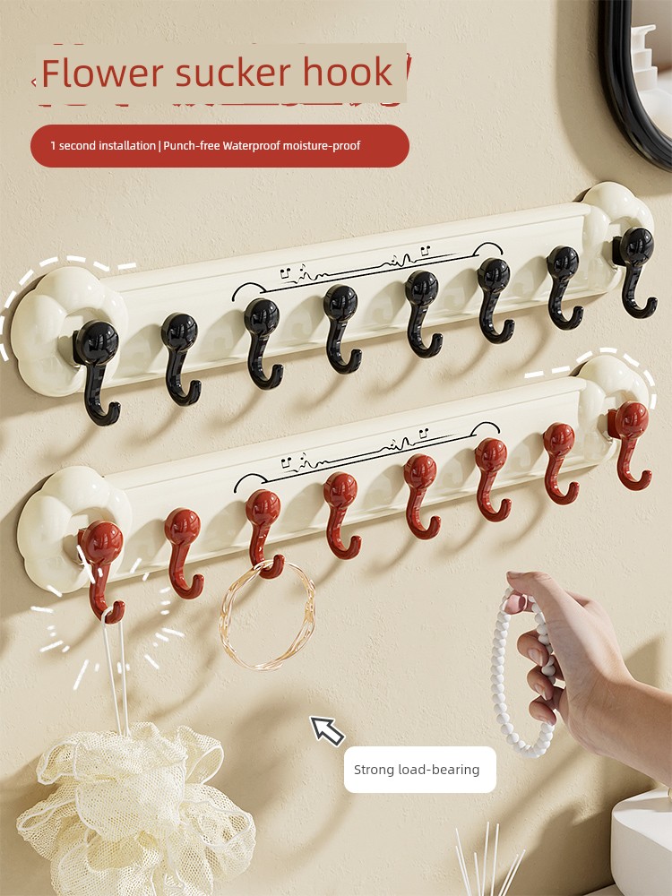 Suction Cup Hook Wall Hanging Punch-Free Strong Load-Bearing Sticky Hook Kitchen for Spatula Hanging Dormitory Door Hanging Schoolbag Hat