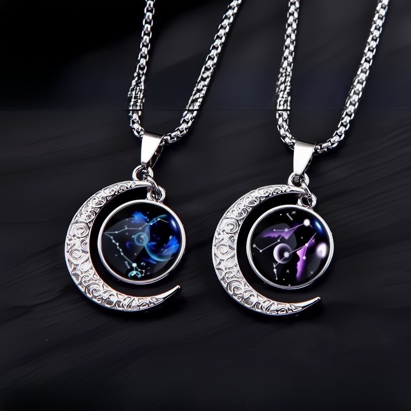 Twelve Constellation Luminous Pendant Zodiac Pendant Necklace