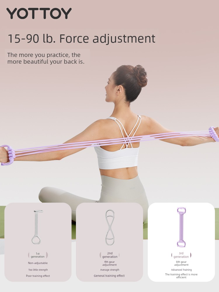 Elastic Band Chest Expander Women's Open Back Pulling Rope For Home Fitness Yoga Stretch Stretch Stretch Pull Back Handy Gadget Tension Band