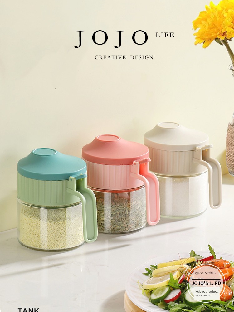 Jojo's L. Pd. Mr. Grocery. Seasoning Box Kitchen For Home Glass Seasoning Jar with Lid | Zhiyun