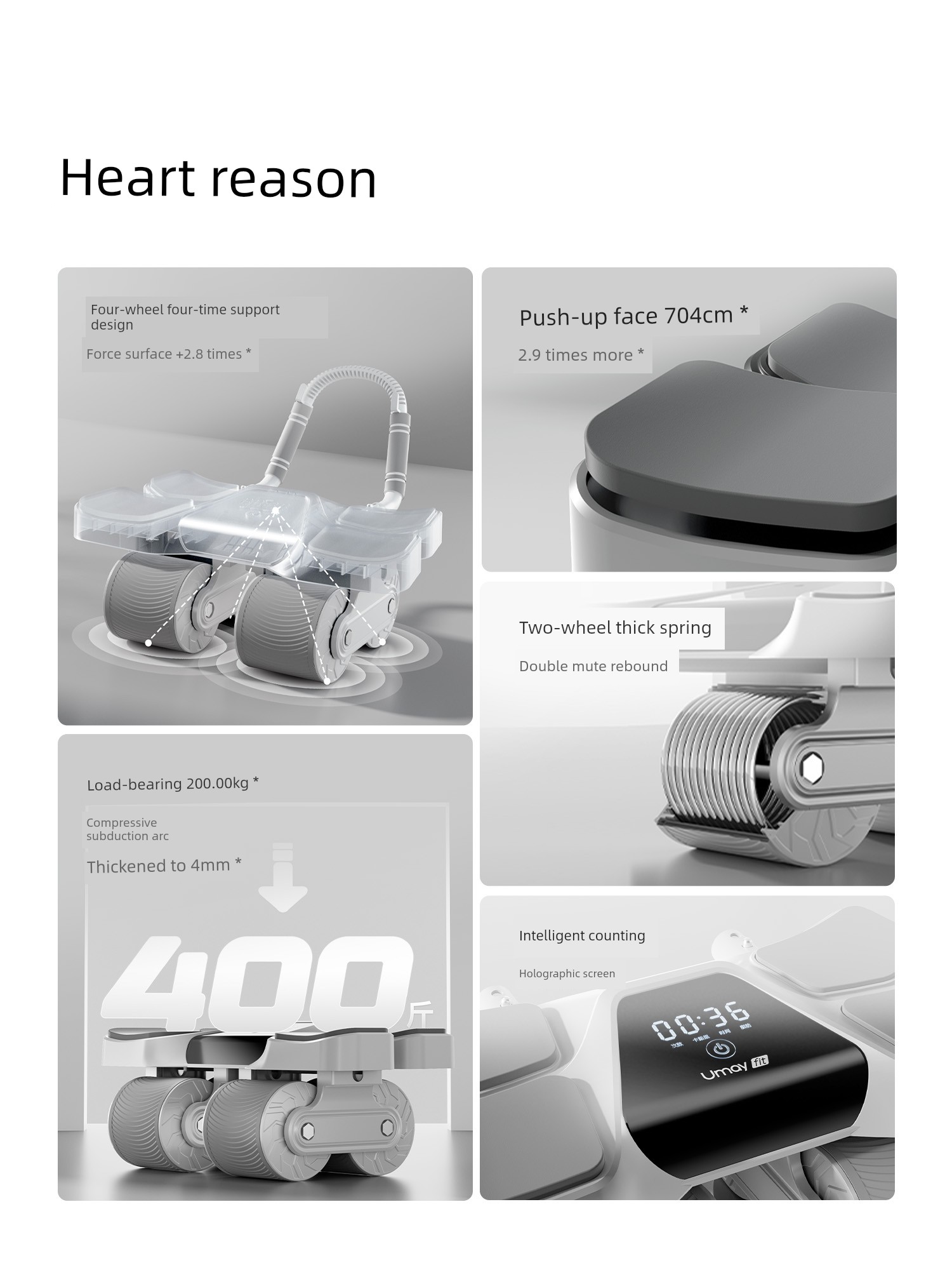 [Li Jiaqi Live Room] Yeejoo New Arrival Automatic Rebound Abdominal Wheel Abdominal Wheel For Home Thin Belly AB Roller