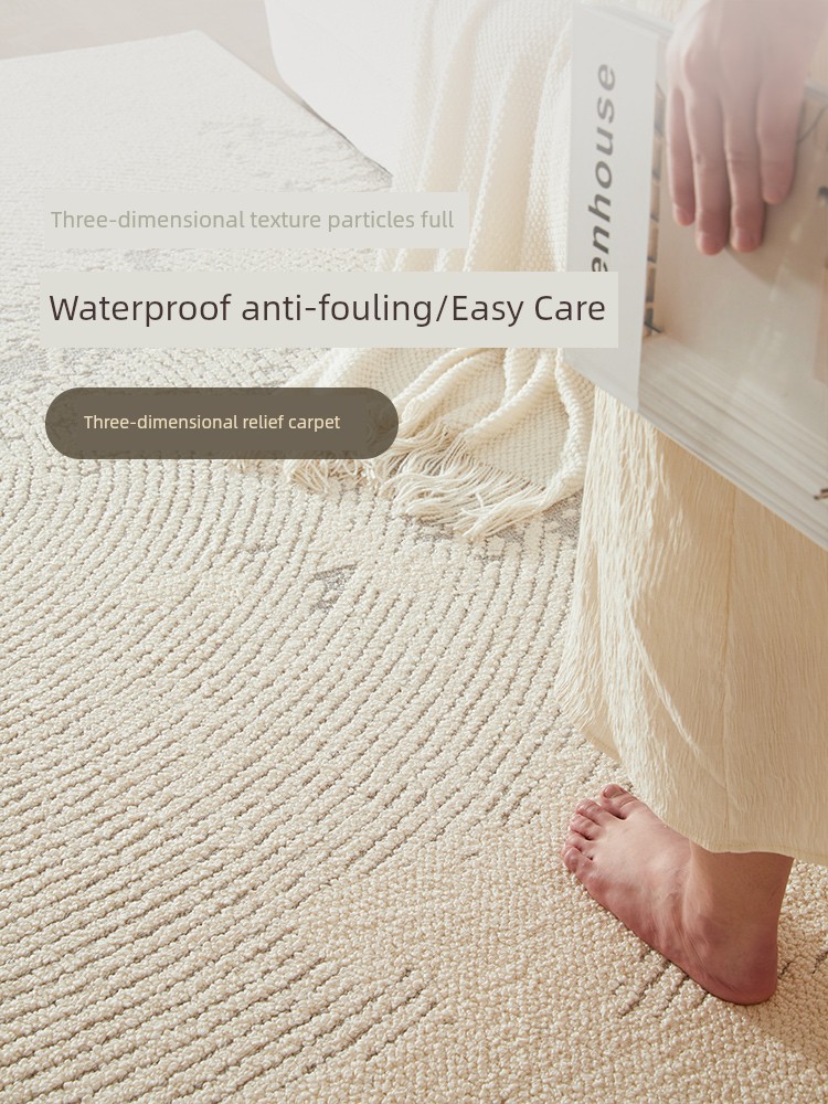 Really Waterproof Antifouling Carpet Living Room 2025 New Arrival Cream Wind Disposable Erasable Accessible Luxury Fancy Bedroom Bedside Blanket