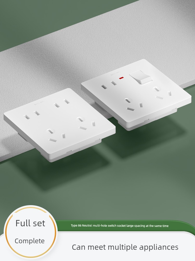 International Electrician 86 Type Concealed Switch Socket Panel Porous Wall Power Supply 5 Five Eyes 6 6 7 7 8 8 10 10 Holes
