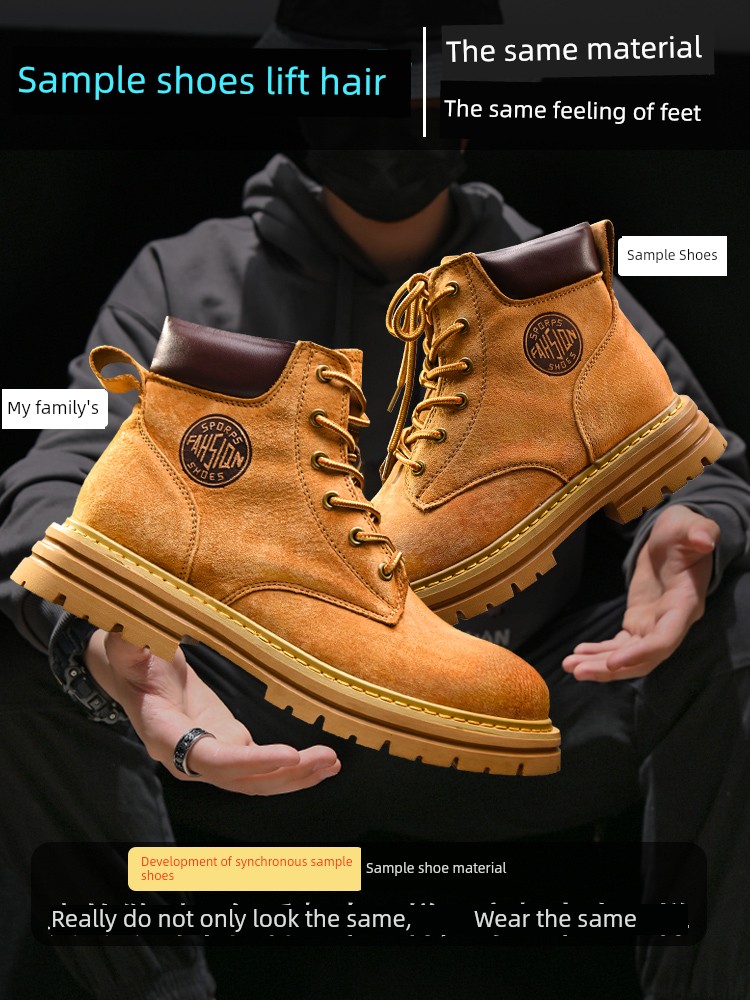 H8 Winter Fleece-lined Couple Increased by Parka Worker Boots