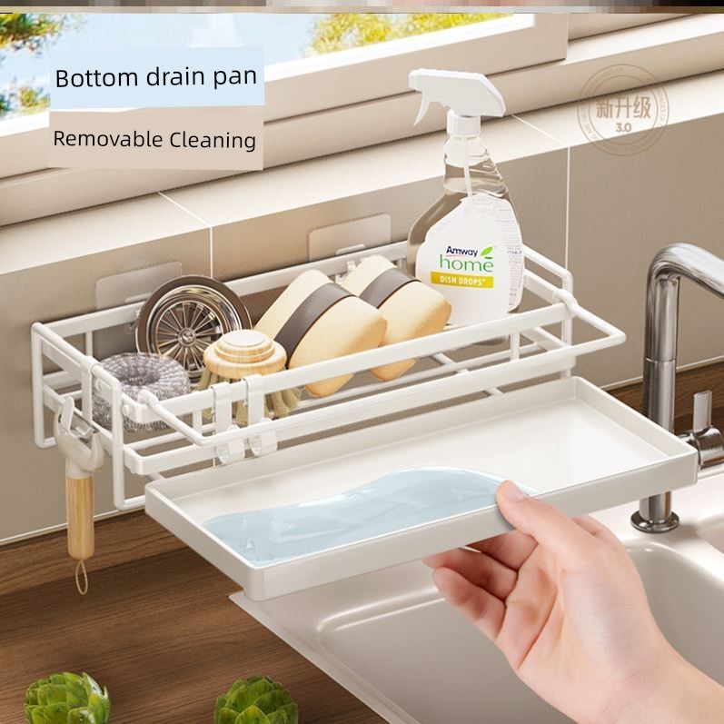 Rag Drain Rack Kitchen Sink Faucet Storage Rack Domestic Sink Wall Hanging Multifunctional Seasoning Basket
