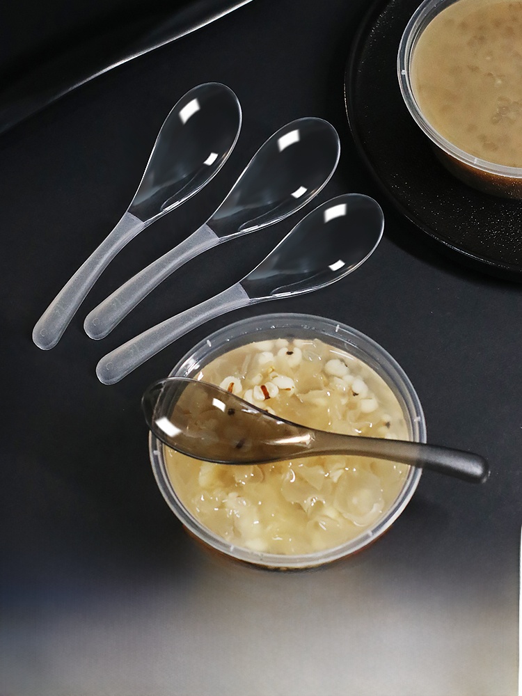 Disposable Take out Take Away Fast Food Commercial Transparent Spoon