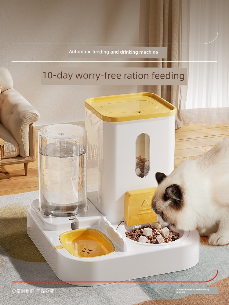 Cat Water Fountain Automatic Pet Feeder Dog Cat Drinking Water Apparatus Flowing Unplugged Pet Cat Food Basin Water Fountain Double Bowl