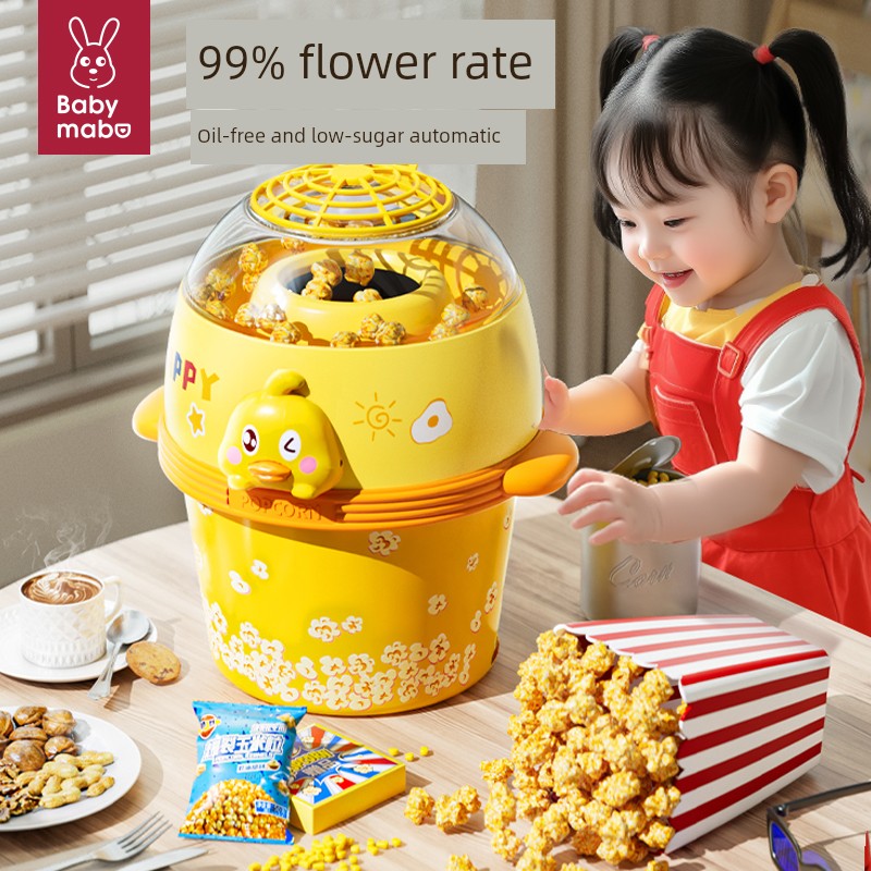 Kids Popcorn Machine Toy Play House Kitchen Real Cooking Little Girl Two Babies 2025 Birthday Gift