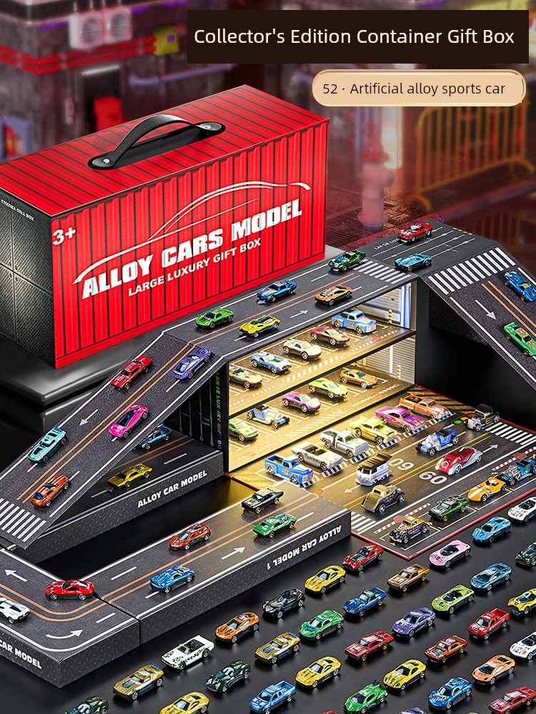 New Year Alloy Toy Car Suit Car Boy 3 Kids Gift 4 Racing Car 5 Artificial Container Model Gift Box 6