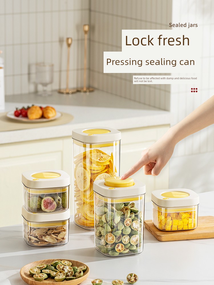 One Vacuum Sealed Can Press-Type Food Grade Storage Cereals Storage Box Coffee Beans Storage Jar