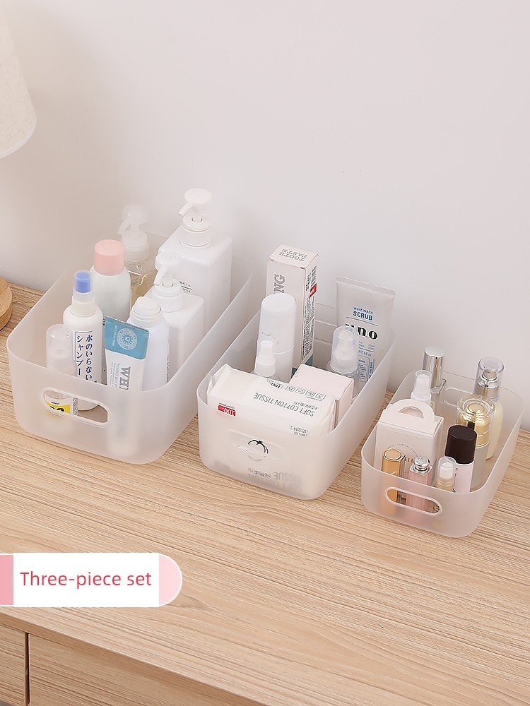 Jujiajia Transparent Cosmetics Storage Box Desktop Makeup Brush Holder Skin Care Products Lipstick Finishing Box Facial Mask Storage Box