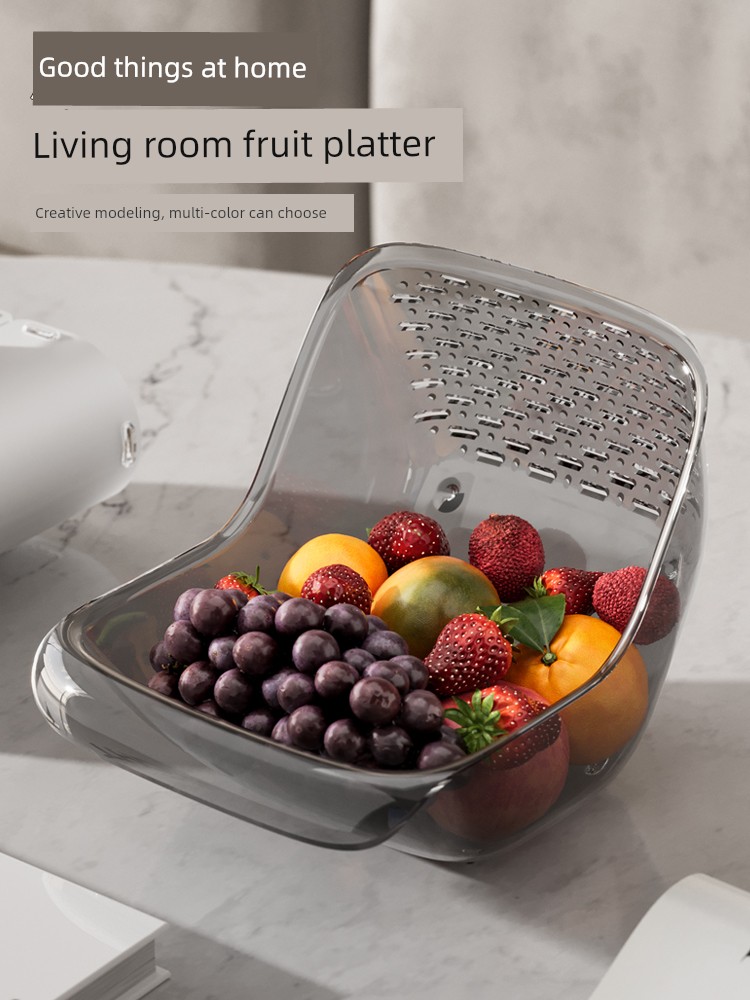 Multi-Functional Transparent Rice Washing Basket For Home Vegetable and Fruit Cleaning Drain Basket Living Room Large Capacity Fruit Basket Washing Fruit Basin