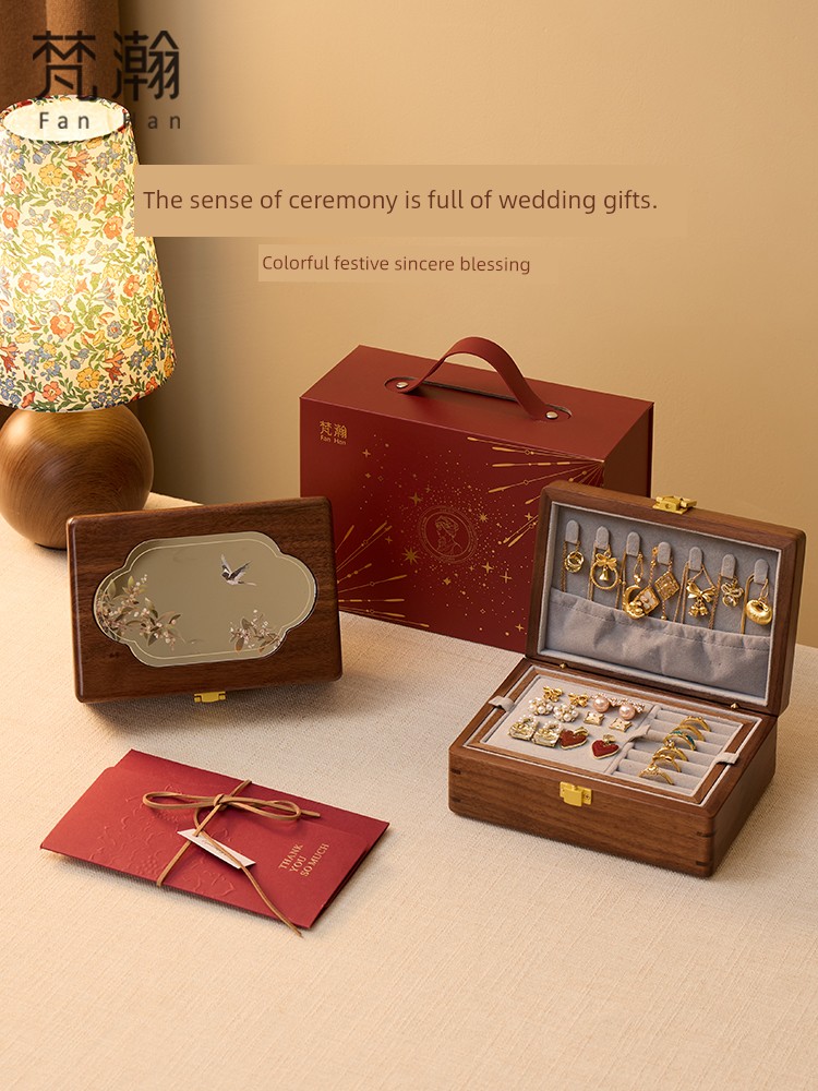 Fanhan Engagement Gift Niche Style Classy for Wife Wedding Anniversary Jewelry Storage Box Friends Birthday Gift