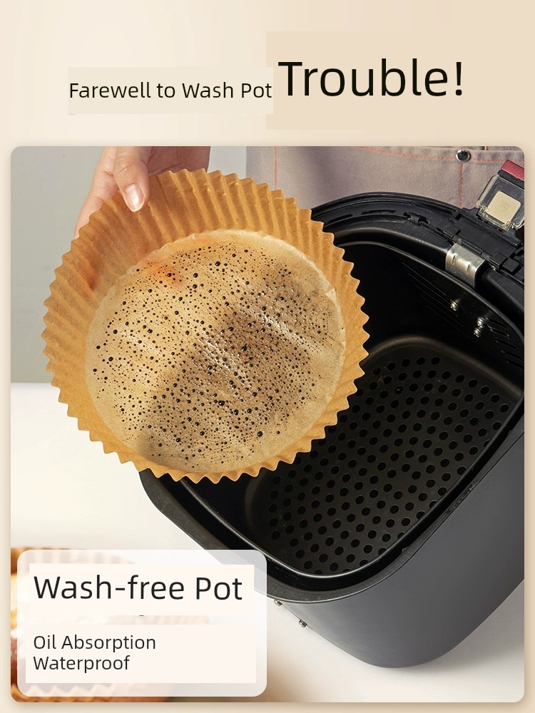 Jujiajia Air Fryer Special Food Grade Paper Pallet Disposable Food Baking Paper round Oil Paper Barbeque Paper