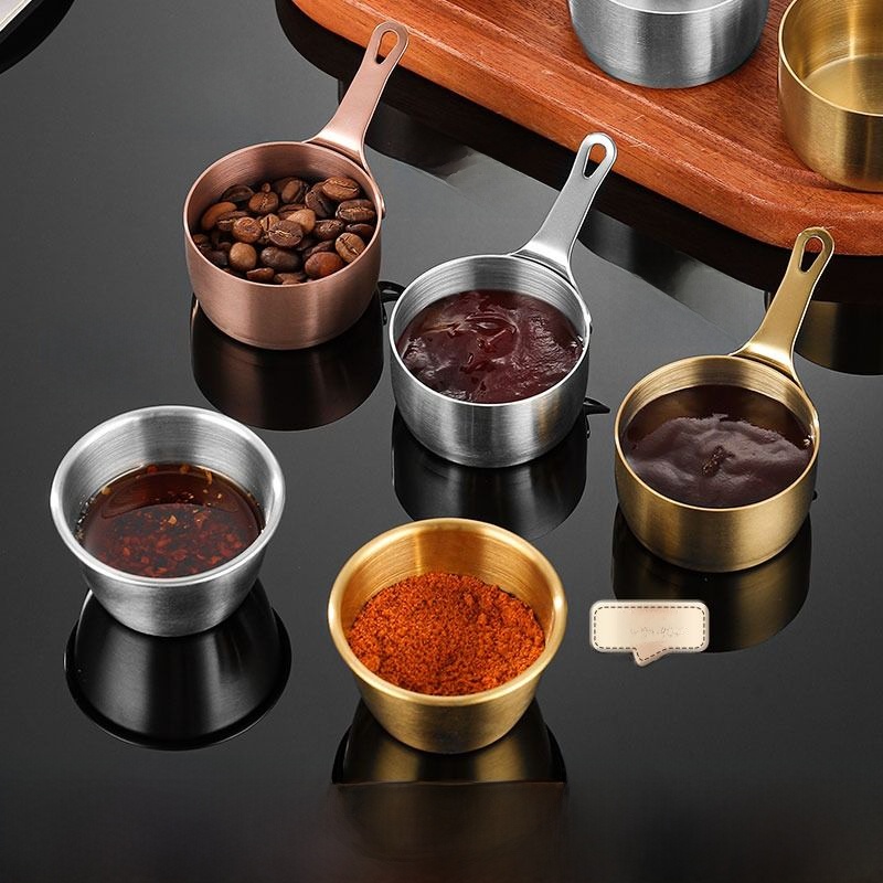 Stainless Steel Sauce Cup with Handle Commercial Saucer Dish Western Food/Steak Sauce Cup Juice Cup Creative Tomato Sauce Cup Tableware