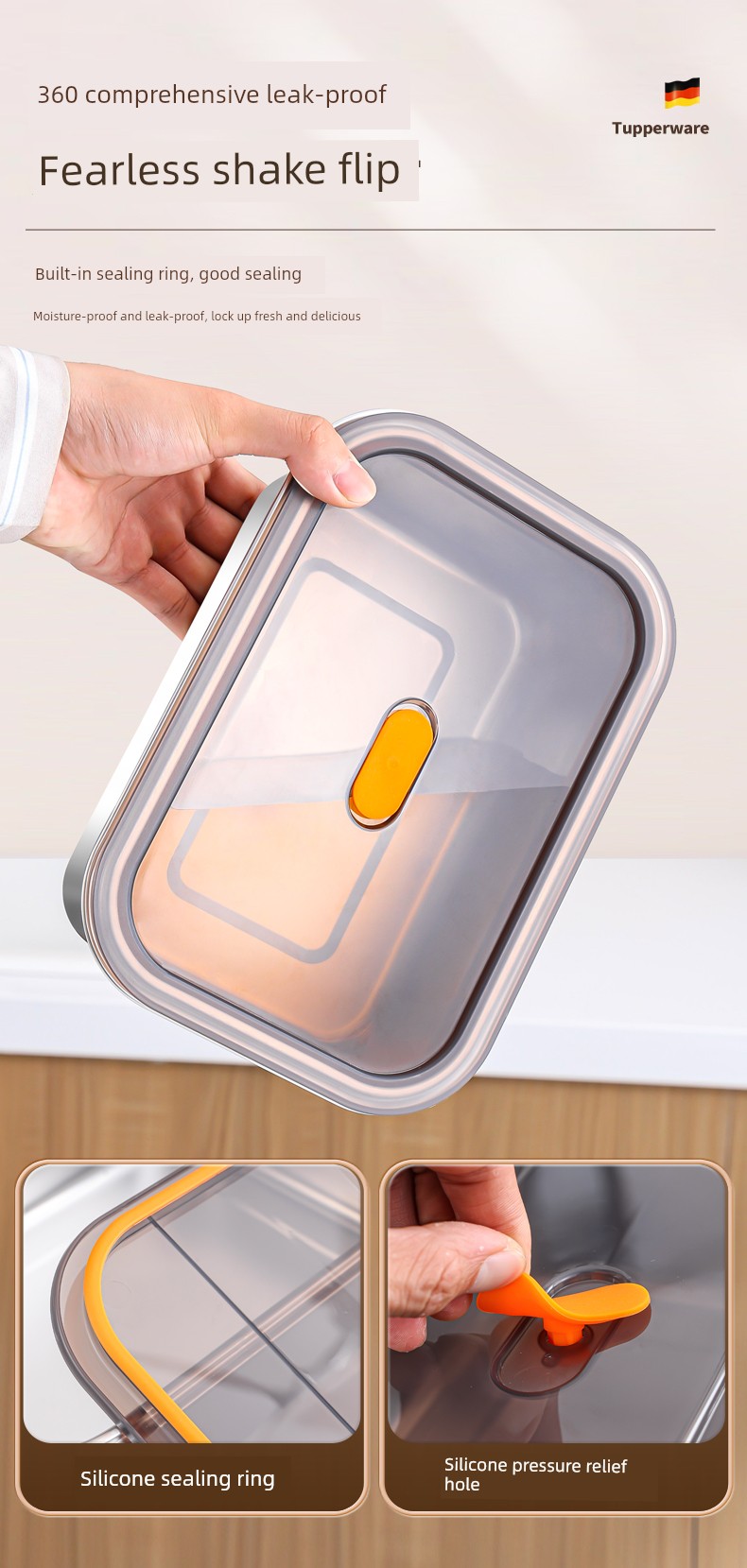 Rectangular Thickened 316 Stainless Steel Dish with Lid