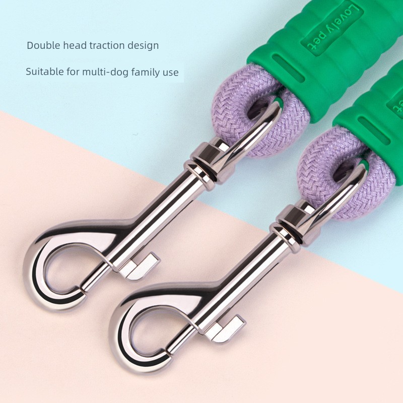 嬉皮狗一拖二狗牵引P绳 小型犬中型犬双头狗绳宠物手牵绳
