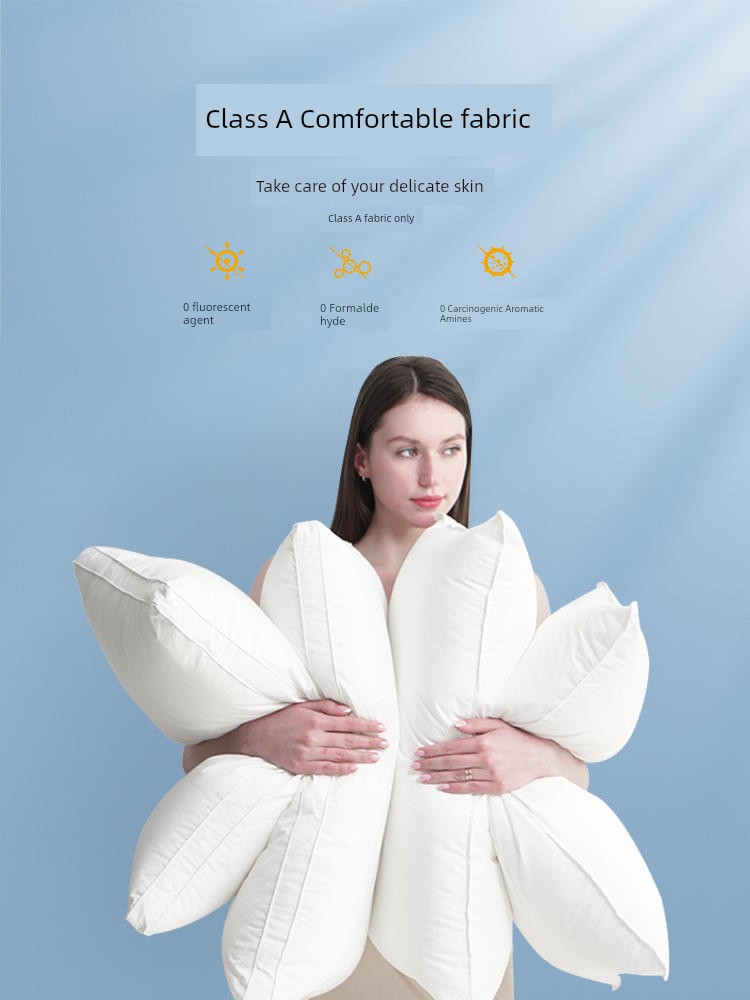 Five-Star Cotton Hotel Feather Velvet Washable Pillow Pillow Core Protection For Home Cervical Spine Help Male Sleep Student Dormitory
