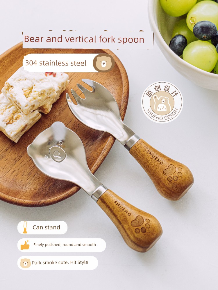 Tree Can Eat Meal Spoon 304 Stainless Steel Spoon For Home Cute Small Spoon Cartoon Spoon Good-looking Fork Soup Drinking Spoon