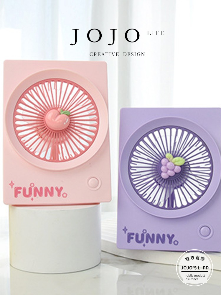 Jojo's L. Pd. Chinese. Cartoon Fruit Handheld Fan USB Rechargeable Desktop Fan | Traditional Chinese Medicine