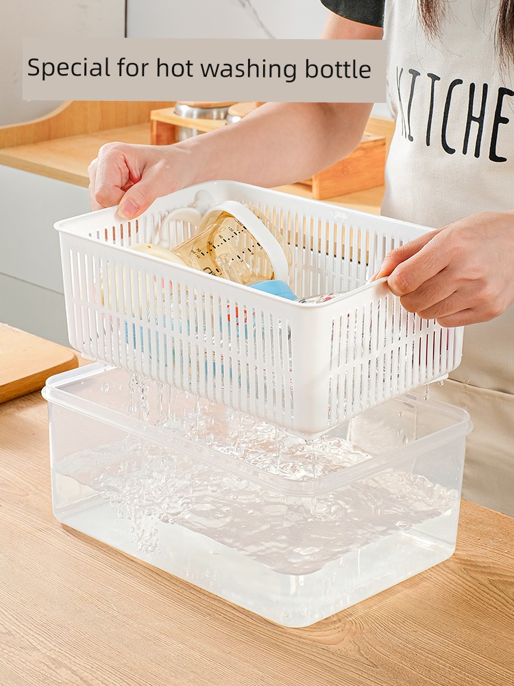 Washing Baby Bottle Special Basin Baby Food Grade Hot Cleaning Antibacterial Disinfection Drain Storage Box Breast Pump Cleaning
