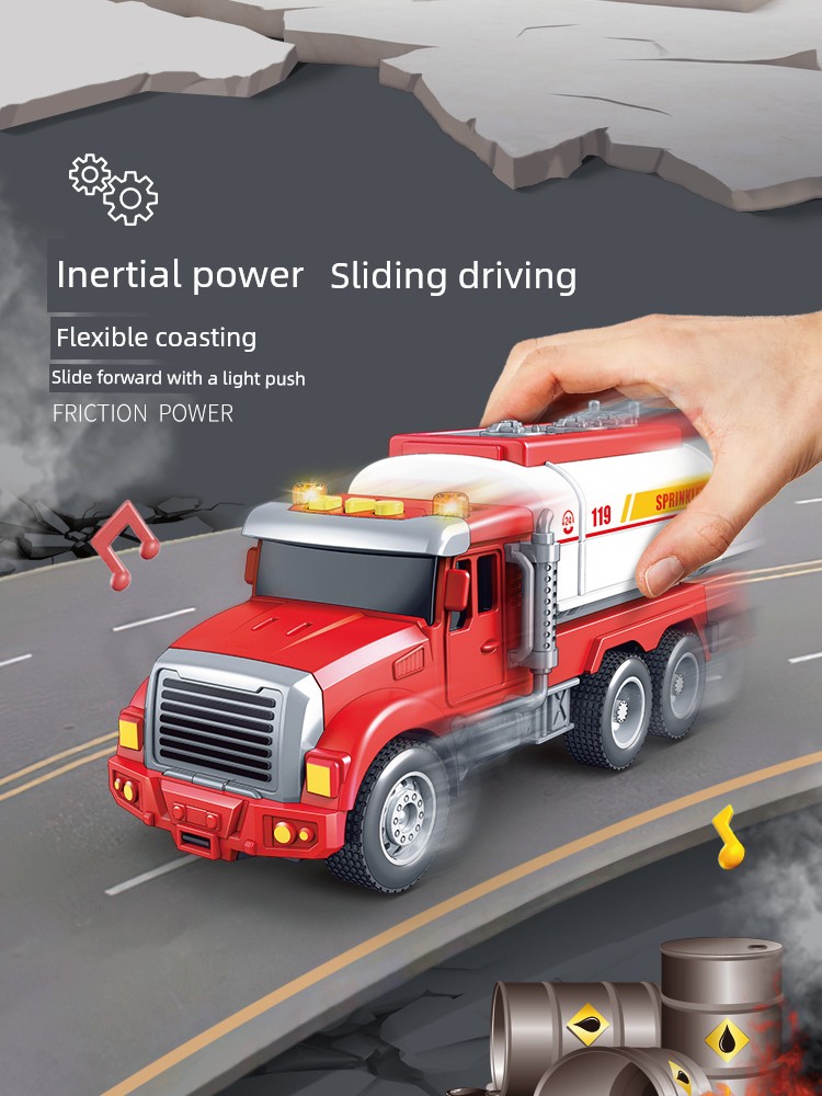 Kids Artificial Sound and Light Inertial Fire Truck Boy New Car Police Car Story-Telling Fire Fighting Recovery Vehicle