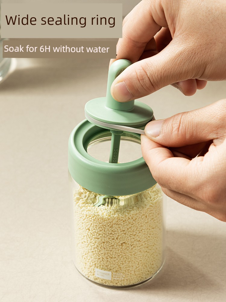 Cooker King Spoon and Lid Integrated Seasoning Jar Packing Seasoning Box Suit Salt Jar Tools Kitchen Combination Packing Seasoning Bottle