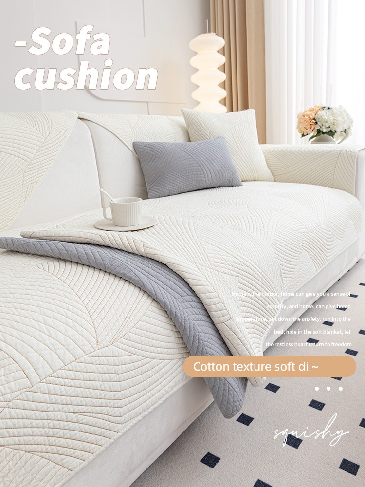 Washed Cotton Sofa Cushion All Year Round Neutral Backrest Towel Cover Cloth Cover Non Slip Minimalist Sofa Cover Fancy Cushion