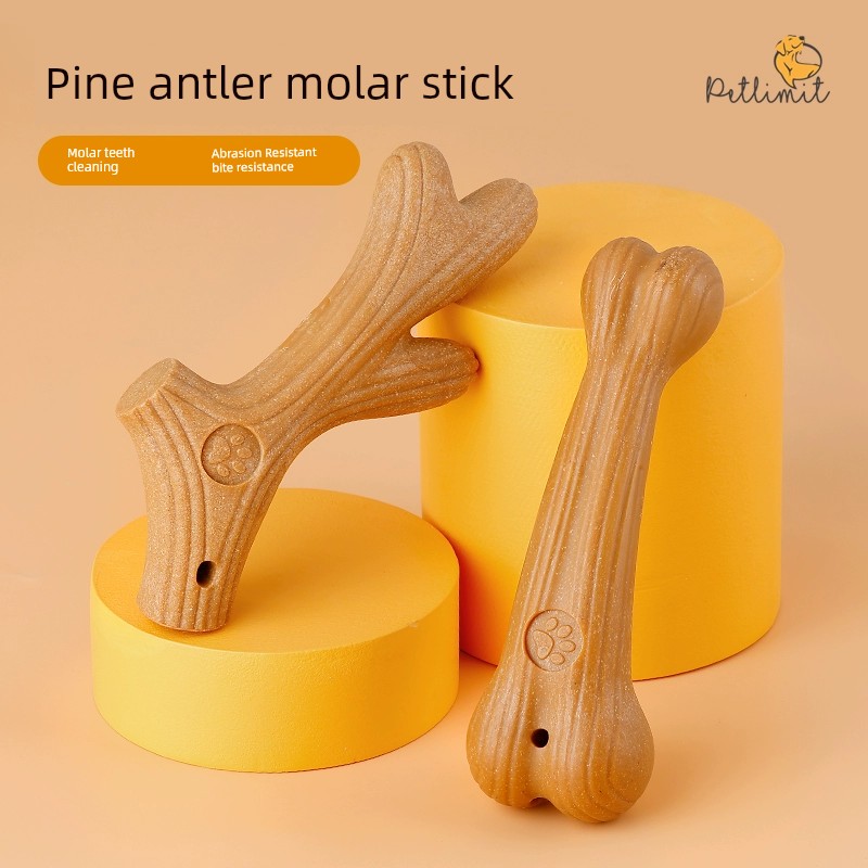 Pet Dog Molar Toy Stick Corgi Bite-Resistant Tooth Cleaning Small Bone Antlers Self-Hi Relieving Stuffy Puppy Supplies