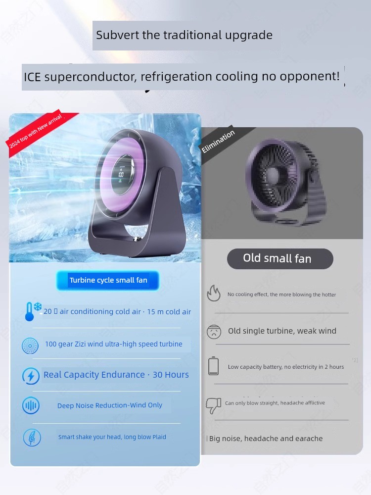 2025 New Arrival Little Fan Desktop Super Strong Little Fan Mute Office Desk Charging Student Fan Refrigeration Air Conditioner Mini Desktop Portable Fan Small Dormitory USB Station