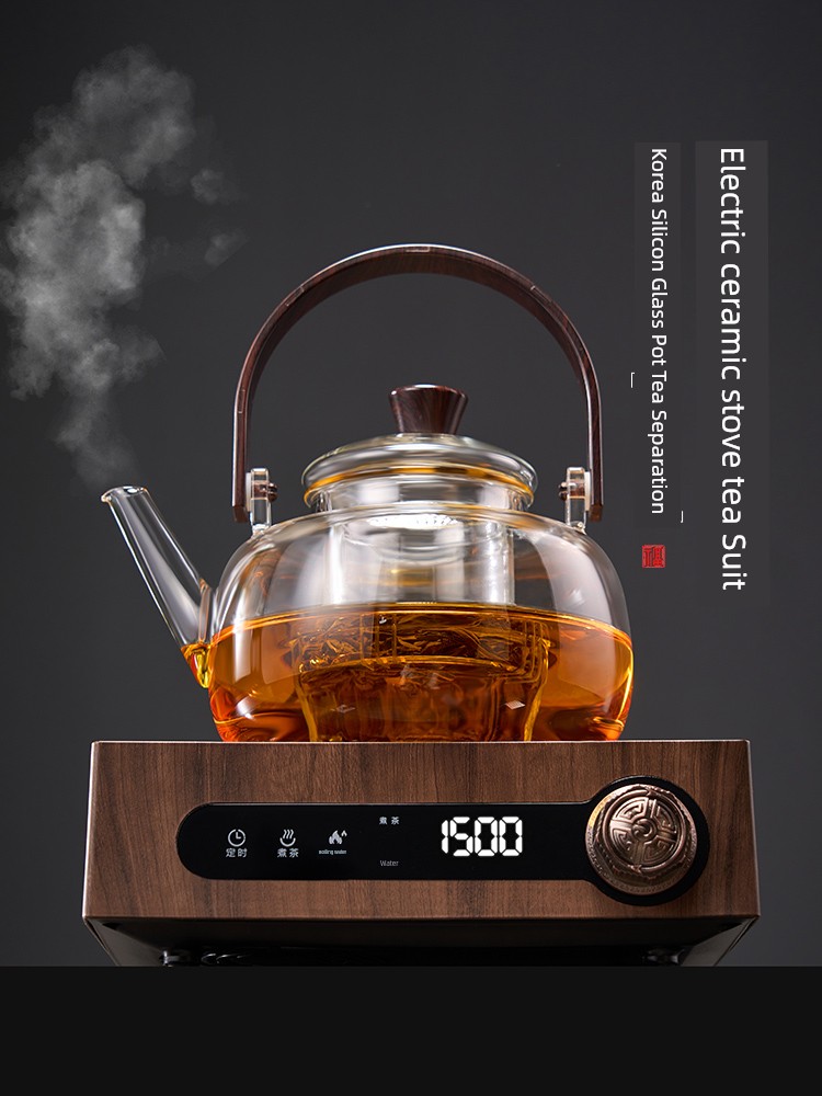 Jie'an Xi Tea Brewing Pot 2024 New Arrival Electric Ceramic Stove Tea Set Suit Stove Special Glass Teapot for Boiling Water and Making Tea