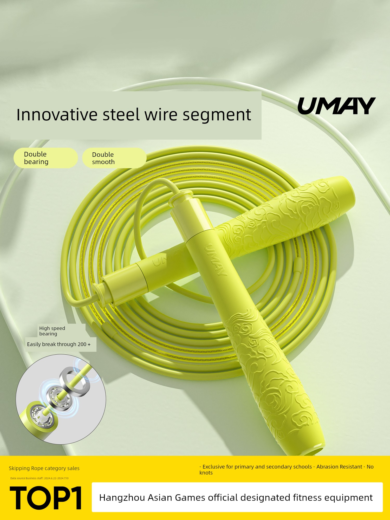 Children's Rope Skipping Primary School Student Special Exam Grade One Junior High School Student Professional Sports Racing Steel Wire Beginner Long Rope