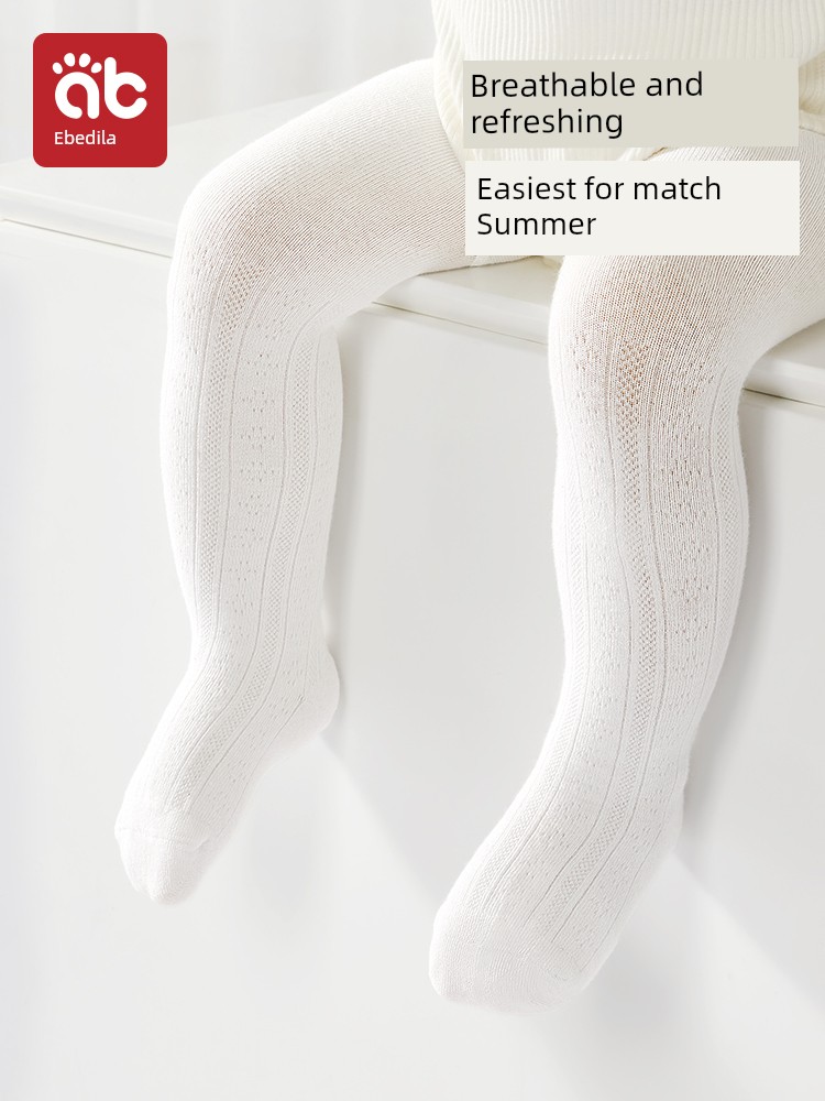 Baby Pantyhose Leggings Kids Baby Spring and Summer Mesh Thin Mosquito-Proof One-Piece Princess White Big Bottom