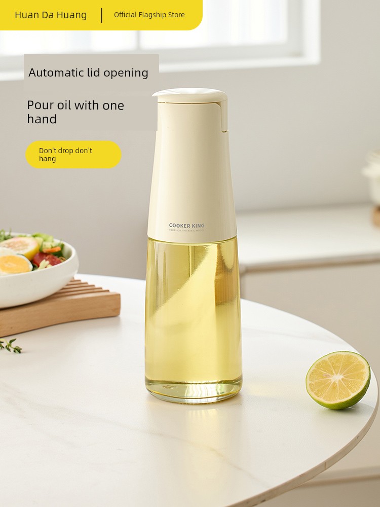 Cooker King Gravity Glass Oiler/Oil Bottle For Home Kitchen Oil Pots Leakproof Oil Pot Soy Sauce Vinegar Seasoning Bottle Sesame Oil Bottle