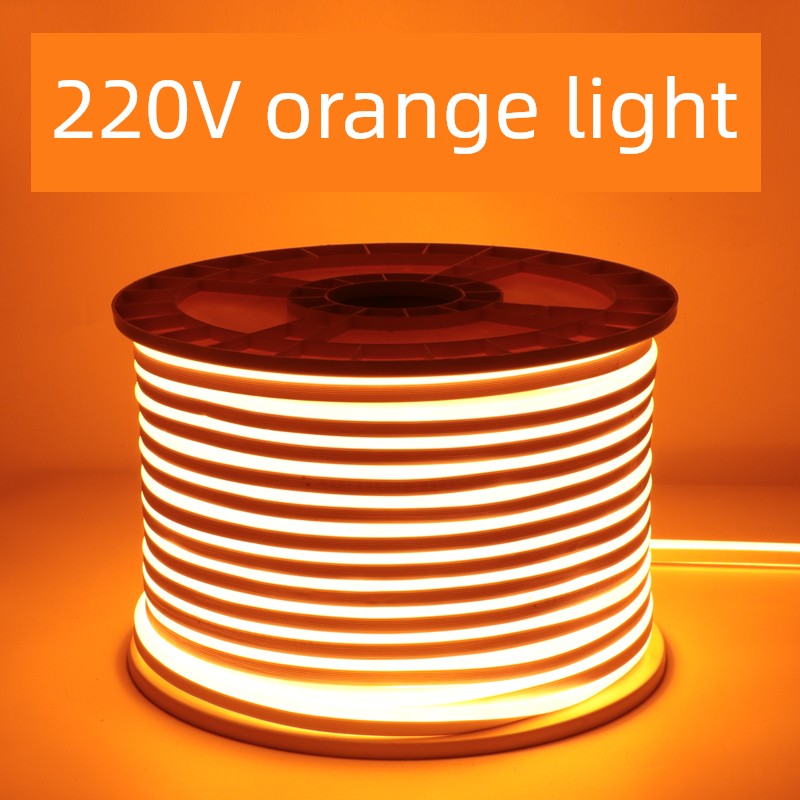 220V Orange Light Strip Led Orange Signboard Orange Light Yellow Orange Orange Engineering Monochrome Reddish Yellow Bench Disco Lamp Flexible Neon Bar KTV Waterproof Advertising Building Lighting