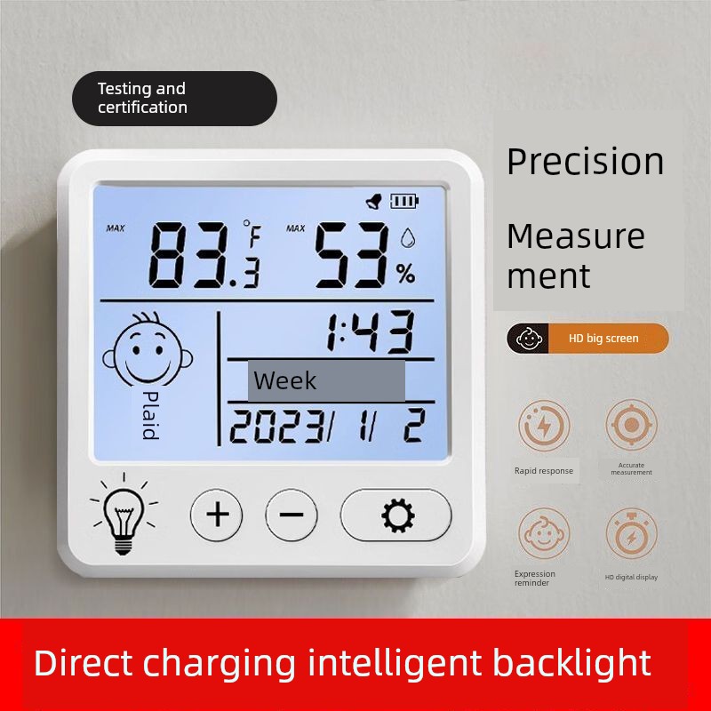 Accurate Digital Thermometer Desktop Phone Holder Electronic Hygrometer Alarm Clock Maternal and Child For Home Temperature and Humidity