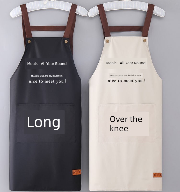For Home Kitchen Apron Female Waterproof Oil Splatter Screen Red Cooking Work Clothes Cute Protective Clothing Adult Men Catering Dedicated