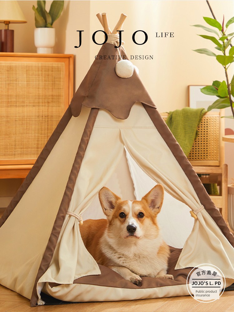 Jojo's L. Pd. Army. Kennel All Year Round Neutral Enclosed Removable and Washable Indoor Dog House | Yujun
